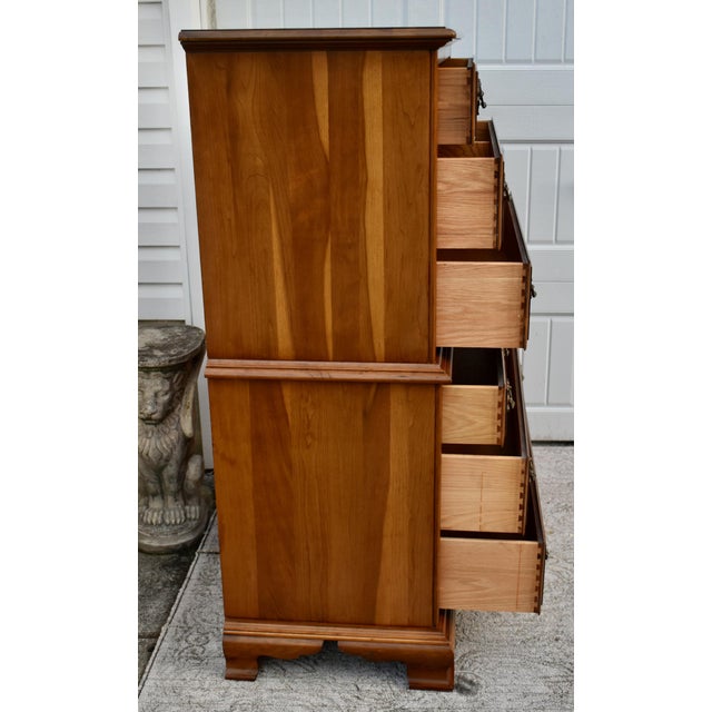 Vintage Taylor-Jamestown Solid Cherry Traditional Style Chest on Chest For Sale - Image 10 of 13
