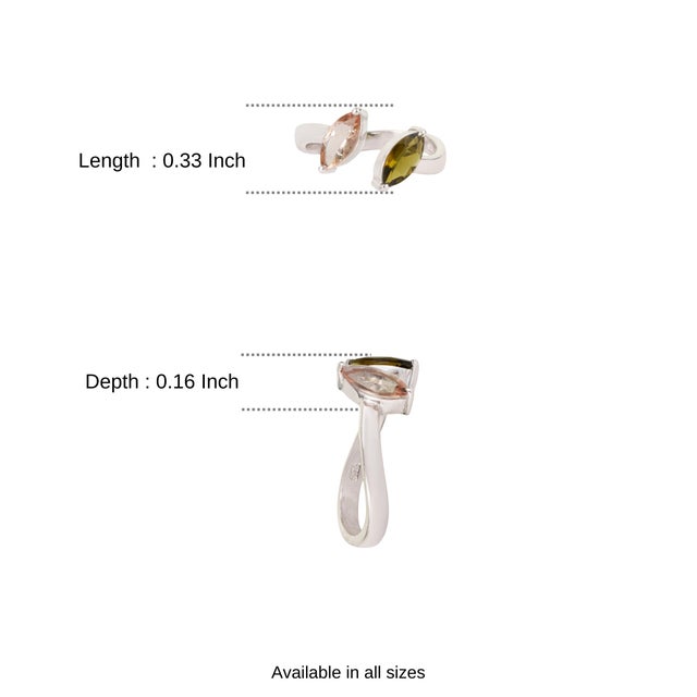 Carat&Her Marquise Cut Two Stone Open Cuff Toi Et Moi Ring, Size 6 For Sale - Image 9 of 12