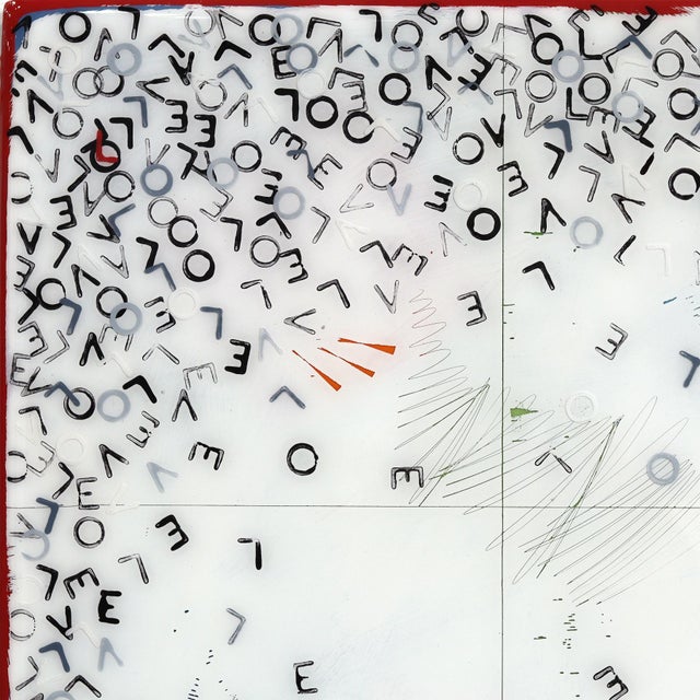 Love Letters 20 - Original Monochrome Minimalist Acrylic and Resin Abstract Art on Wood Panel For Sale - Image 4 of 9