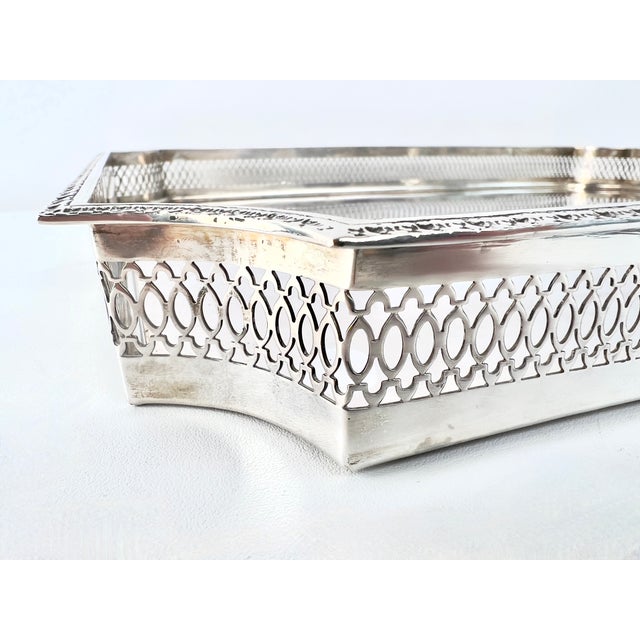Italien Silver Rectangular Tray For Sale - Image 5 of 13