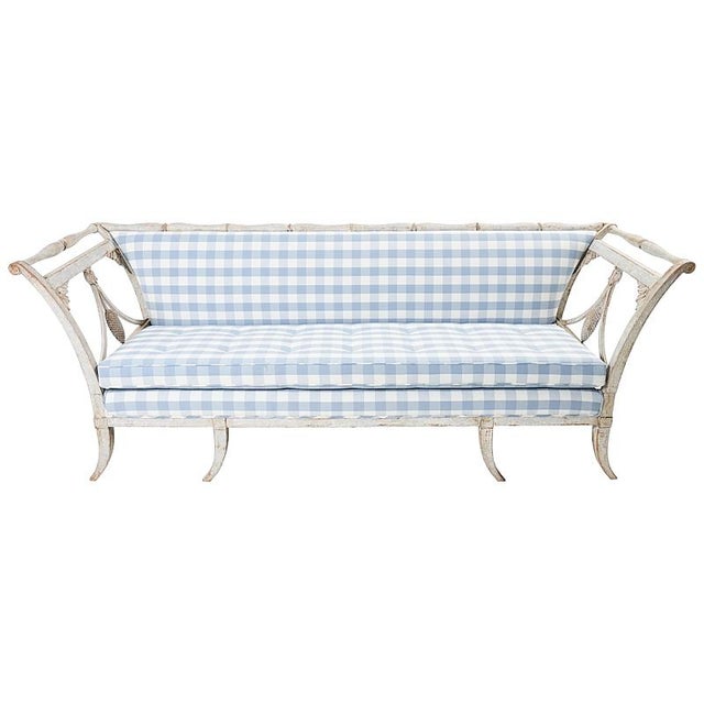 18th Century Schumacher Swedish Gustavian Wood Carving Sofa For Sale In New York - Image 6 of 6