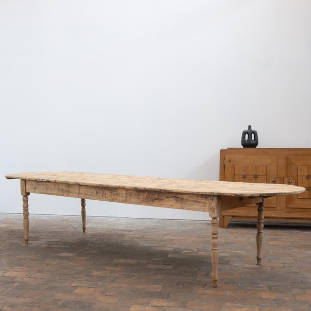 Wood Large Wooden Communal Table, 20th Century, 1900 For Sale - Image 7 of 12