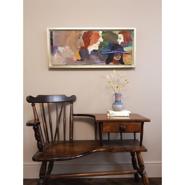 Figurative 1989 'The Rumour' Vintage Original Expressive Swedish Figurative Oil Painting, Framed For Sale - Image 3 of 15