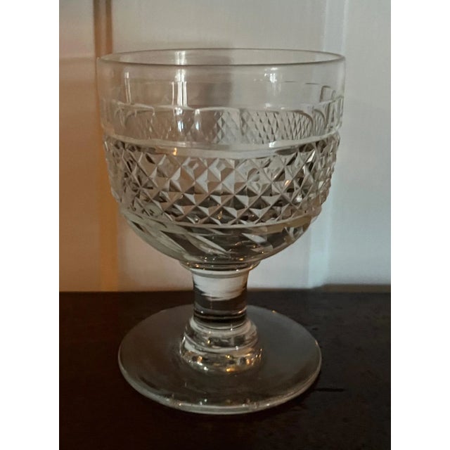 Traditional Edwardian Anglo Irish Cut Crystal Rummers, Glasses for Wine or Water - a Set of 4 For Sale - Image 3 of 10