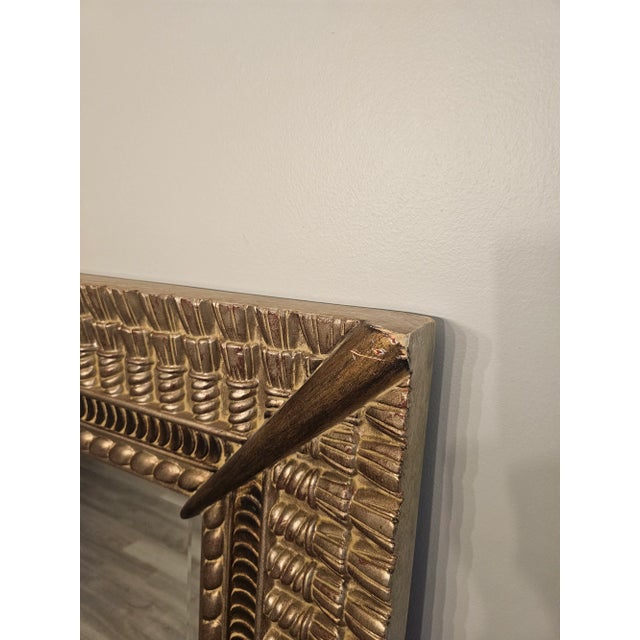 Substantial Roman Inspired Gilt Wood Composite Mirror With Neoclassical Accents For Sale - Image 4 of 8