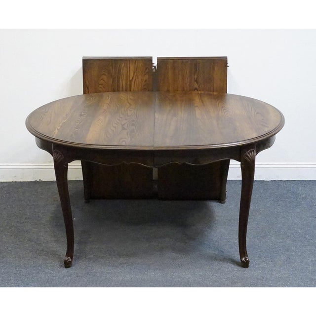 Davis Cabinet Co. Solid Walnut Country French Style 92" Oval Dining Table 88357 - Antique Brune Finish For Sale - Image 9 of 13