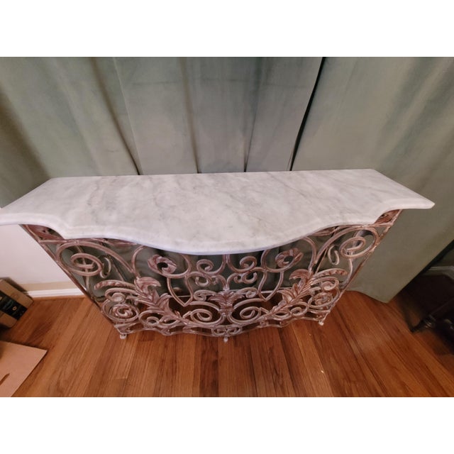 1990s White Marble Console Table For Sale In Washington DC - Image 6 of 8