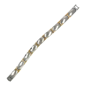 Stainless Steel, 18k Gold & Diamond Link Men's / Women's Bracelet