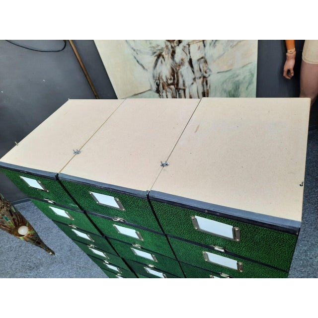 Mid-Century Modern Highboard with File Boxes, 1950s, Set of 31 For Sale - Image 12 of 13