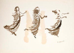 Apelles Fenosa Apeles Fenosa Spanish Sculptor Mourlot Lithograph Abstract Expressionist Figures, 1972