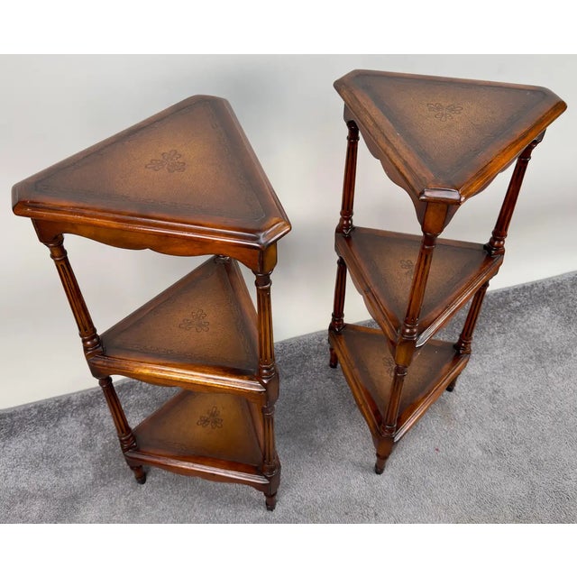 2000 - 2009 Theodor Alexander Hollywood Regency Style 3-Tiered Pedestal or Etagere , a Pair For Sale - Image 5 of 12