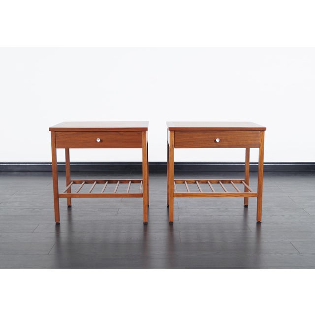 Vintage Stanley Walnut & Rosewood Nightstands A Pair Chairish