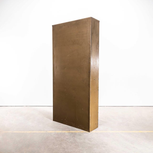 Brown Industrial French Metal Cabinet, 1920s For Sale - Image 8 of 9