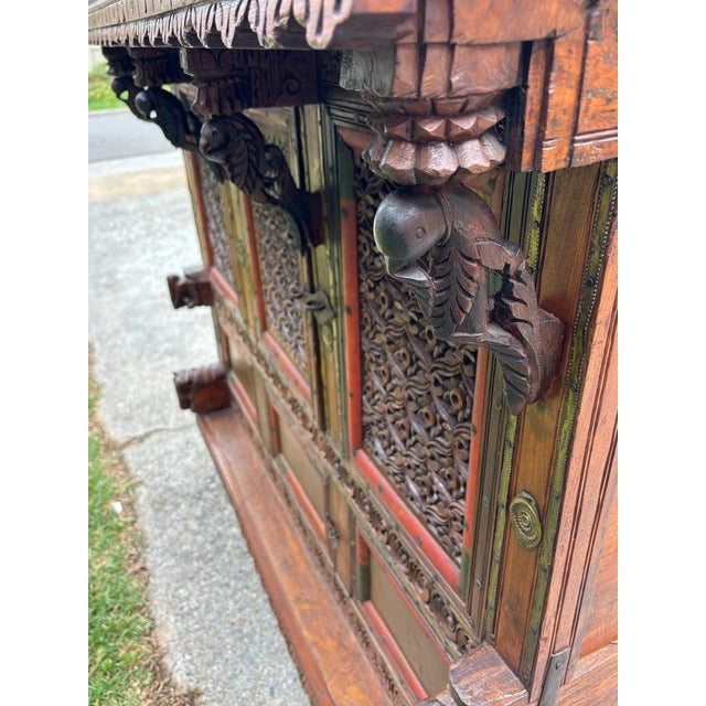 Antique Indian Dowry Wedding Chest, Bar, Cabinet, 19th Century For Sale - Image 4 of 17