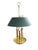Elegant brass bouillotte-style desk lamp with double light and green metal shade. Classic French/English design, perfect...