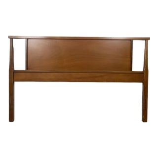 Mid-Century Modern Walnut Headboard, Vintage Full Size For Sale
