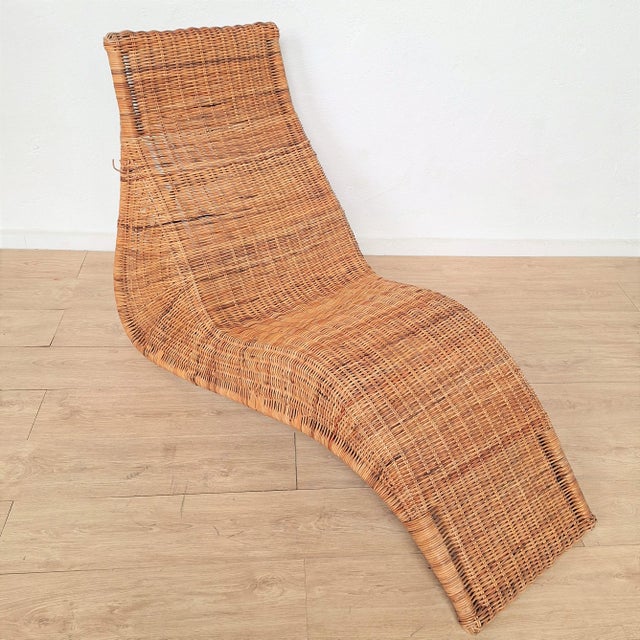 Vintage Rattan Chaise Longue by Carl Öjerstam for Ikea, 1990s For Sale - Image 6 of 9