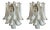 White and Clear Murano Glass Wall Sconces, Set of 2 For Sale