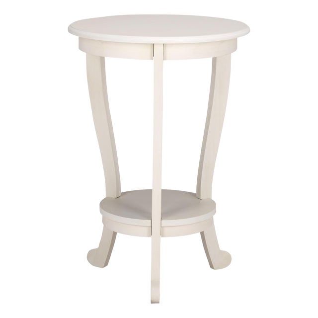 Mary Pedestal Table in Ivory For Sale