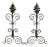 Andirons Antique Hand Wrought With Scroll and Corkscrew Motif - A Pair For Sale