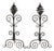 Antique Andirons • Hand Wrought With Scroll and Corkscrew Motif - A Pair For Sale