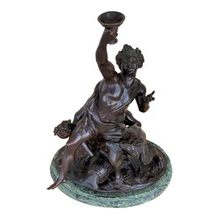 20th Cast Bronze Statue of a Cherub Angel Signed by Ferdinando De Luca, Italy For Sale