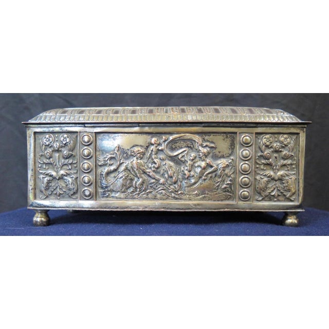 Antique Silverplate Trinket Box For Sale - Image 9 of 11