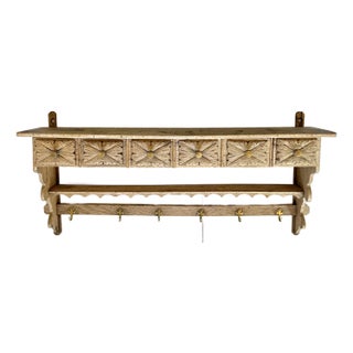 Early 1900s French Pine Apothecary Wall Shelf For Sale