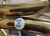 Vintage Pair of Italian Hollywood Regency Faux Bamboo Brass & Verde Marble Butler’s Tray Tables For Sale - Image 9 of 10