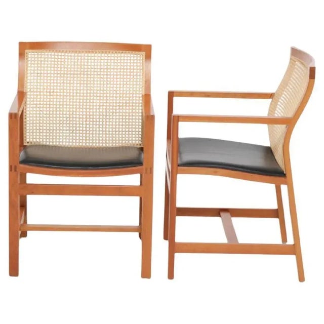 Wood King Series Armchairs in Cherrywood by Rud Thygesen and Johnny Sorensen for Fredericia, 1980s, Set of 2 For Sale - Image 7 of 7