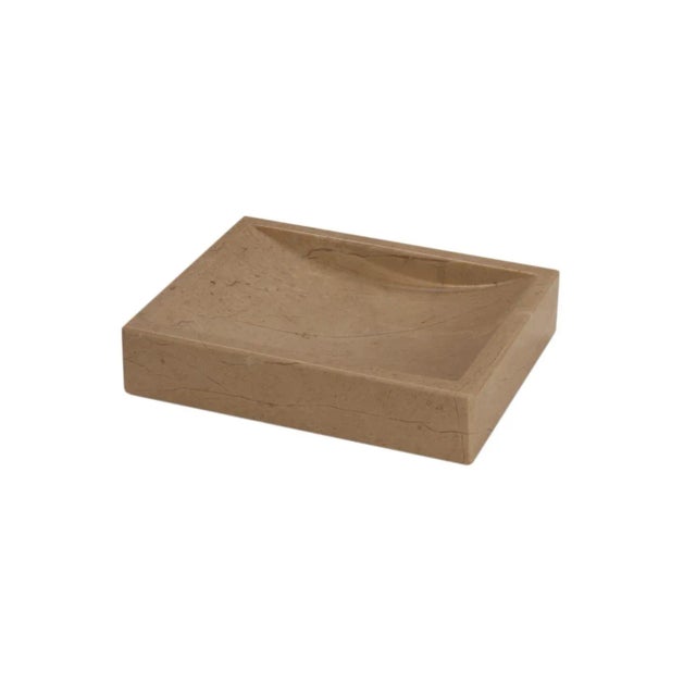 Modern Tan Marble Soap Dish For Sale - Image 3 of 3