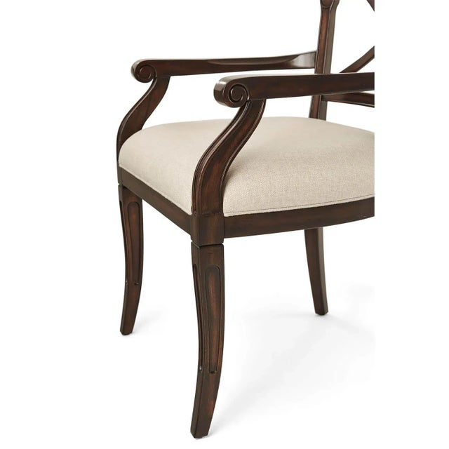 French Provincial Brown Armchair (Set of 2) For Sale - Image 4 of 6