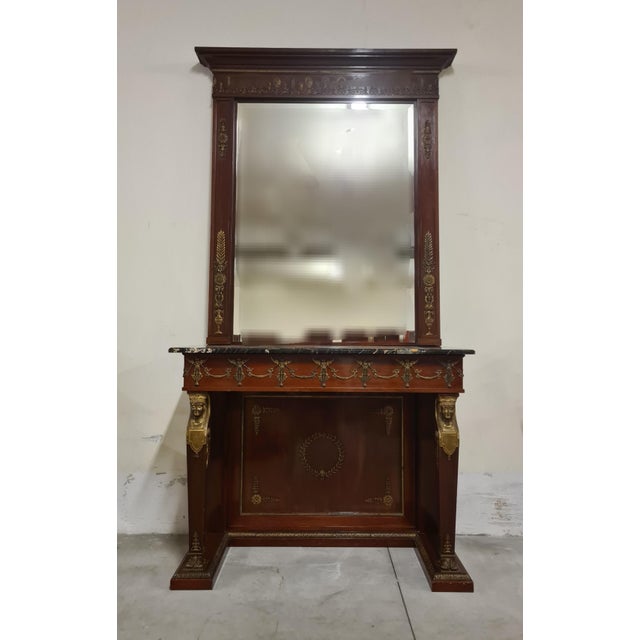 Empire Console Table with Retour Degypte Style Mirror For Sale - Image 18 of 18