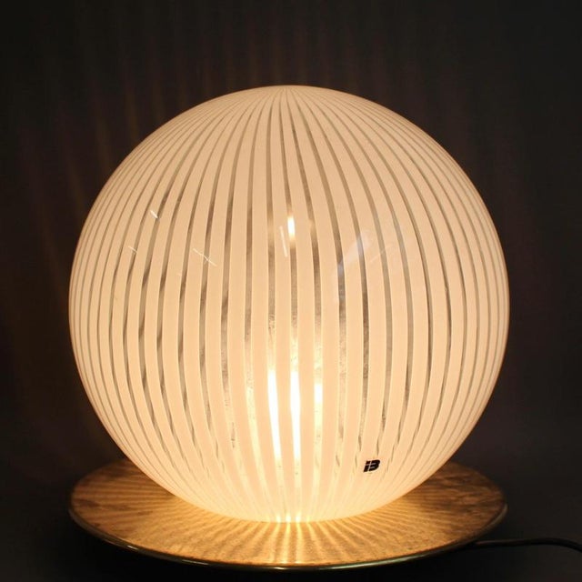 Vintage Italian Murano Glass Globe Table Lamp by Itre, 1970s For Sale - Image 12 of 12