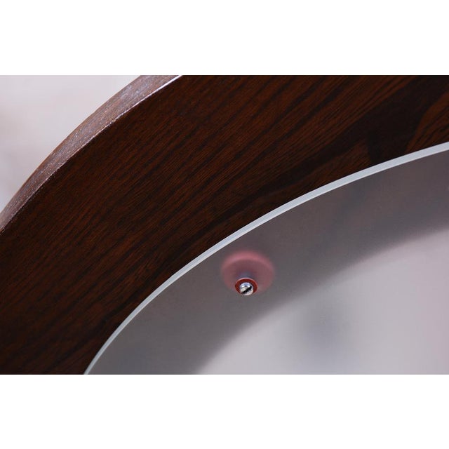 Mid-Century Ceiling Lamp in Oak and Frosted Glass, Czech, 1950s For Sale - Image 10 of 11