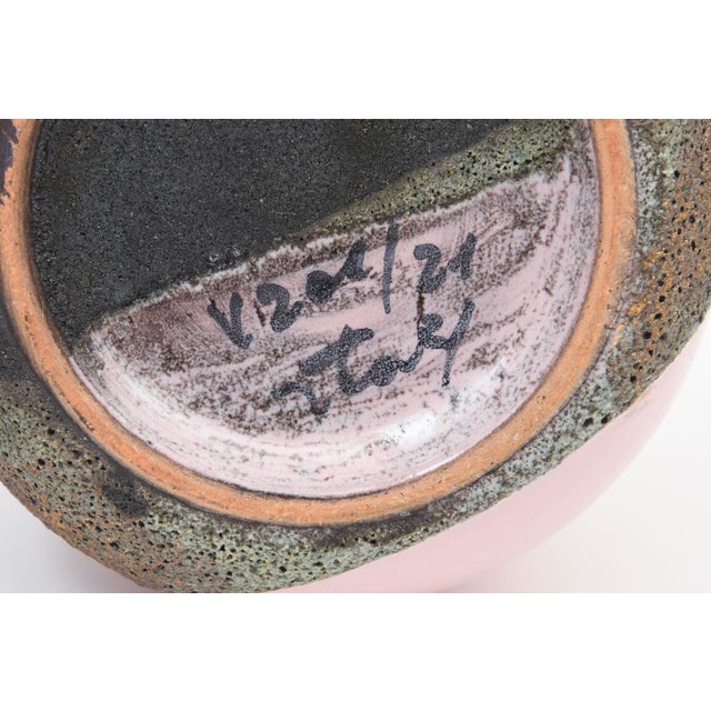 Vintage Aldo Londi for Bitossi Rare Ceramic Vase, Vessel With Textured Glaze, 1960's For Sale - Image 11 of 11