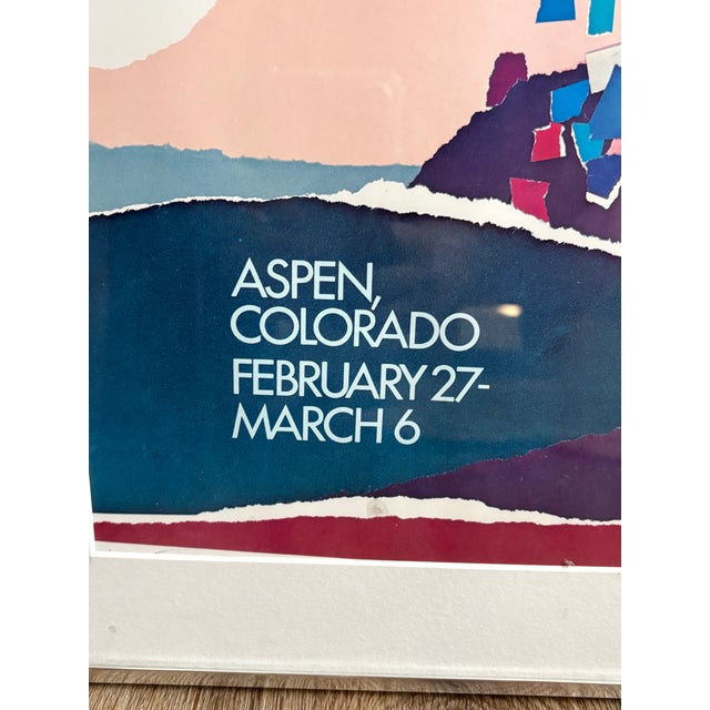 Vintage Terry Rose Aspen Winternational 1982 Framed Lithograph Signed Numbered 22/300 For Sale - Image 10 of 12