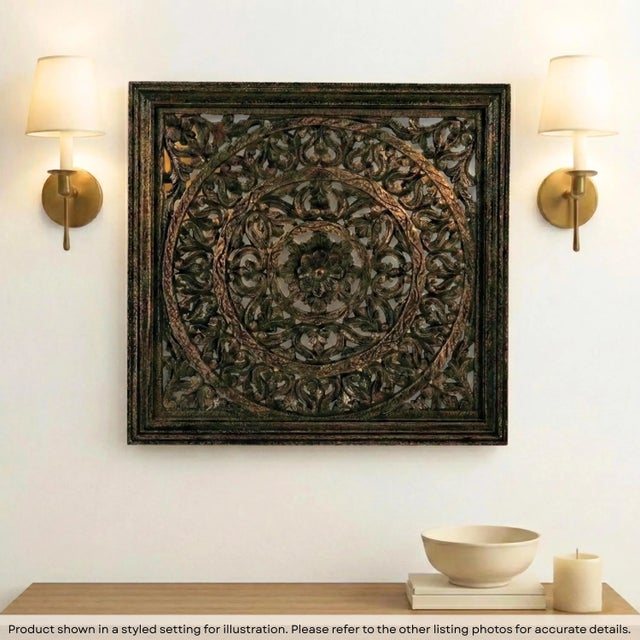 Elevate your home into a sanctuary of texture and history with our exquisite 24 inch panel. This Square Lattice Carved...