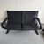 Vintage Scandinavian Two-Seater Sofa in Black Leather and Curved Wood, 1970s For Sale - Image 16 of 18