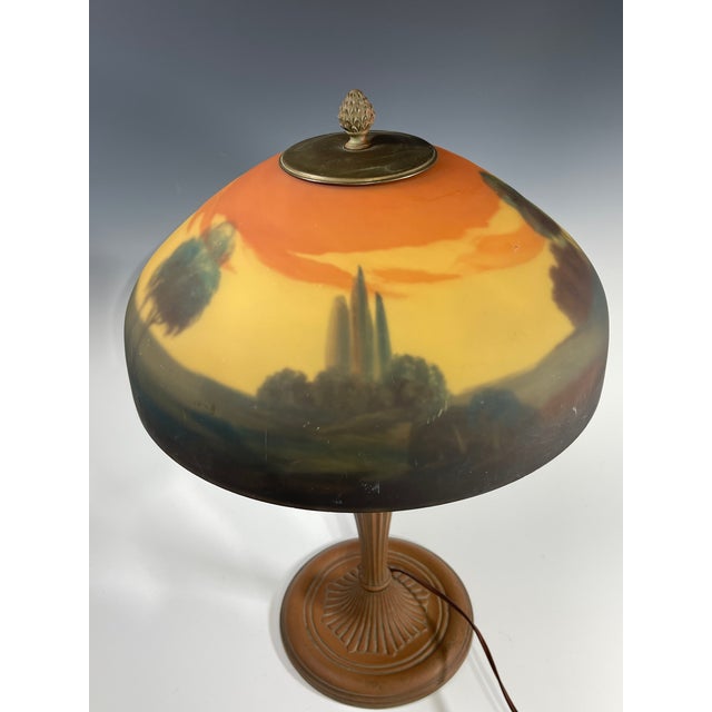 1910’s Antique Em & Co. Miller Reverse Painted Table Lamp Chairish