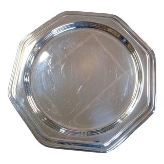 Silver-Plated Metal Bottle Coaster with Villars Pattern from Christofle For Sale