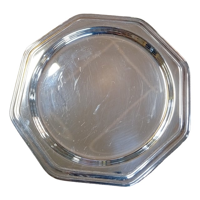 Silver-Plated Metal Bottle Coaster with Villars Pattern from Christofle For Sale