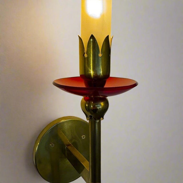 1950s Pair of Sconces by Angello Lelli for Arredoluce For Sale In New York - Image 6 of 9