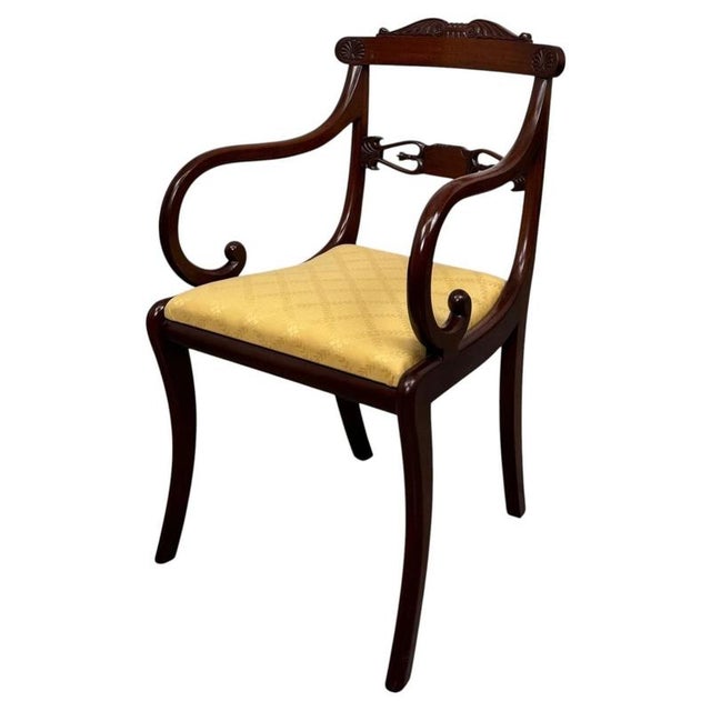 Brown Antique Regency Style Dining Chairs, 1900s, Set of 10 For Sale - Image 8 of 10