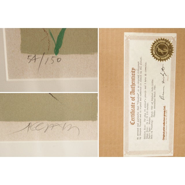 Late 20th Century Jacques Pecnard 'Claudine' Lithograph, Custom Framed For Sale - Image 10 of 13