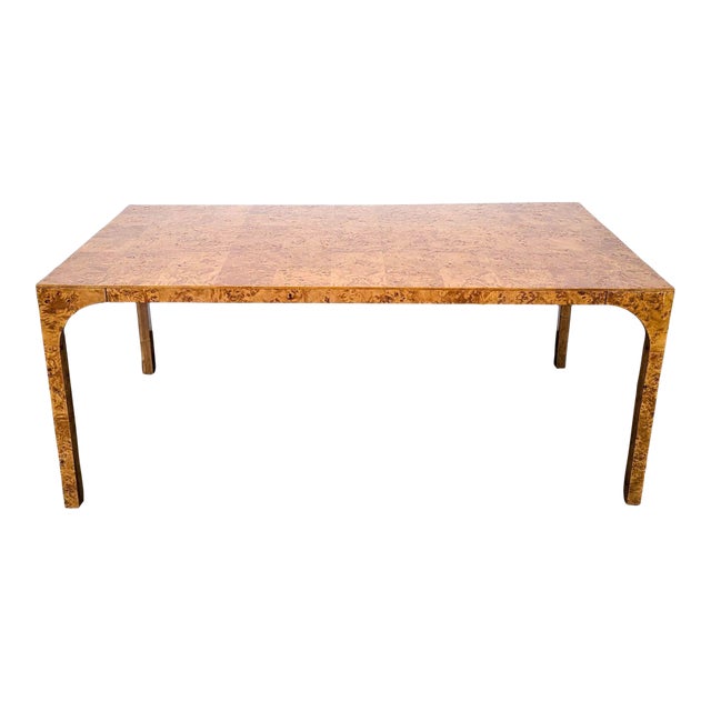 Cb2 Burlwood Veneer Dining Table For Sale