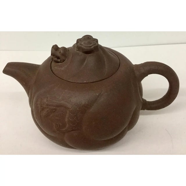 Sculpture Materials Vintage Chinese Clay Teapot For Sale - Image 7 of 12