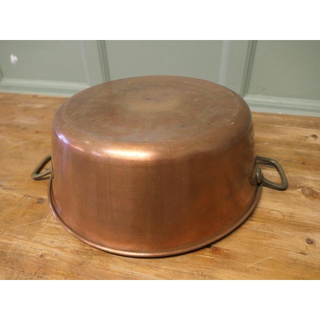 Large Antique Double Handled Copper Jam Pan, 1900 For Sale - Image 4 of 6