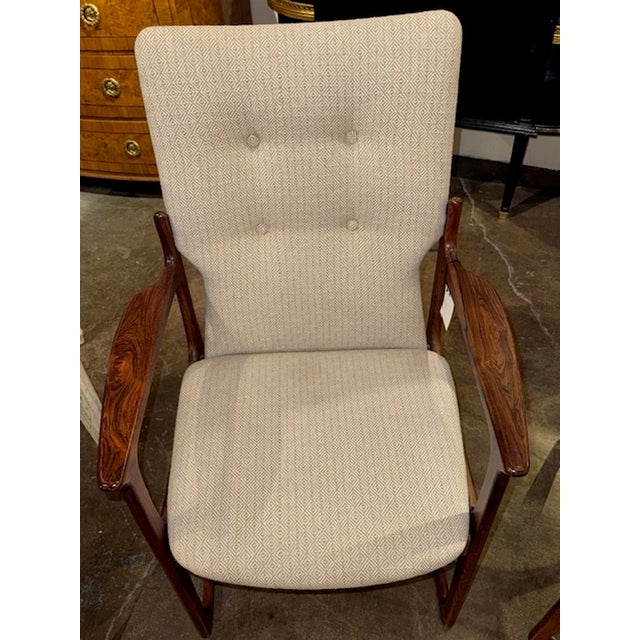 Mid-Century Modern Pair of Mid Century Modern Rosewood Danish Armchairs For Sale - Image 3 of 8