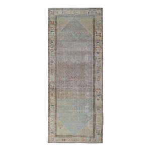 Antique Persian Malayer Gallery All-Over Geometric Design in Muted Colors